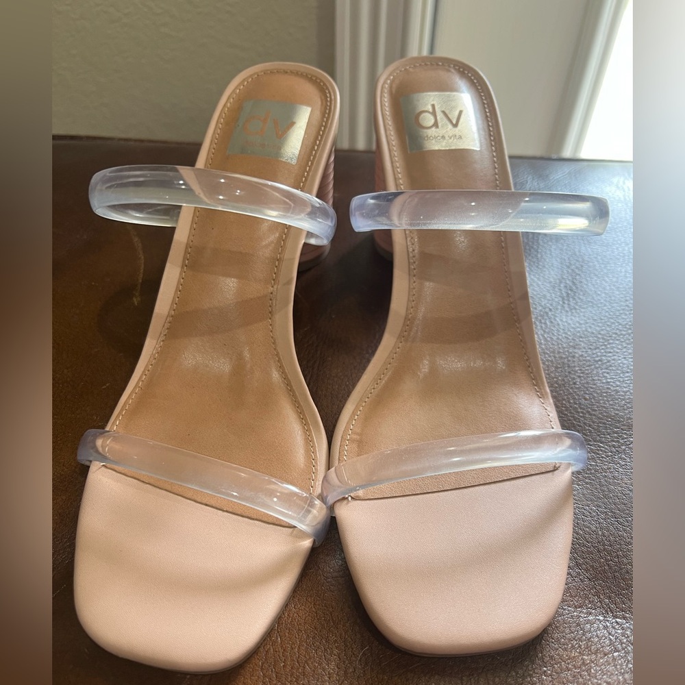 DV by Dolce Vita Women's Blush Heels with Clear Straps